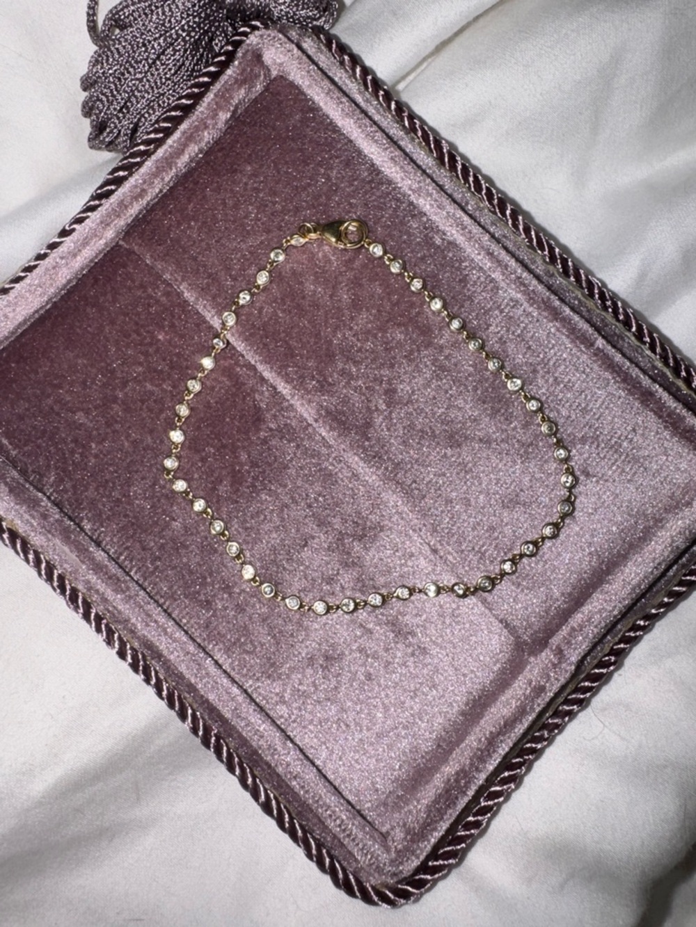 14K YELLOW GOLD 1.60 TCW DIAMOND STATION TENNIS BRACELET- LIKE NEW - Picture 6 of 7